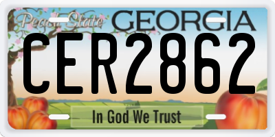 GA license plate CER2862
