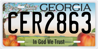 GA license plate CER2863