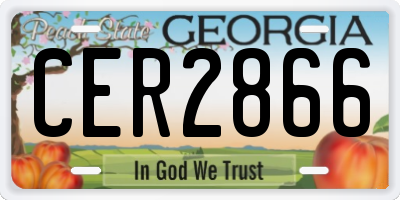 GA license plate CER2866