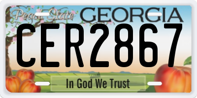 GA license plate CER2867