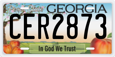 GA license plate CER2873