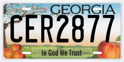 GA license plate CER2877