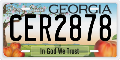 GA license plate CER2878