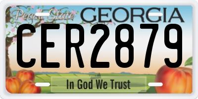 GA license plate CER2879