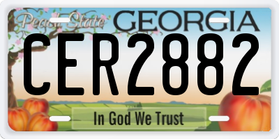 GA license plate CER2882