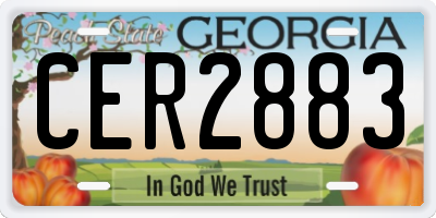 GA license plate CER2883