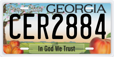 GA license plate CER2884