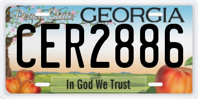 GA license plate CER2886