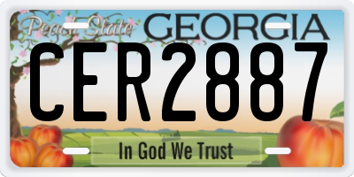 GA license plate CER2887