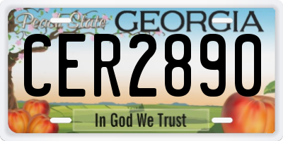 GA license plate CER2890