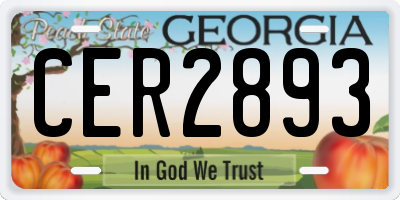GA license plate CER2893
