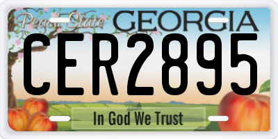 GA license plate CER2895