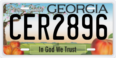 GA license plate CER2896