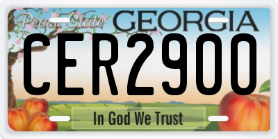GA license plate CER2900