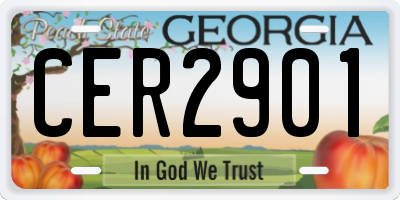 GA license plate CER2901
