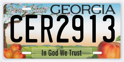 GA license plate CER2913