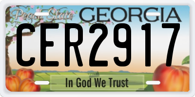 GA license plate CER2917