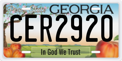 GA license plate CER2920