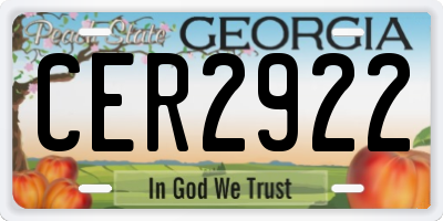 GA license plate CER2922