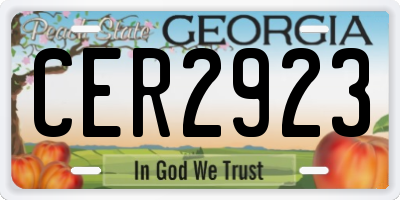 GA license plate CER2923