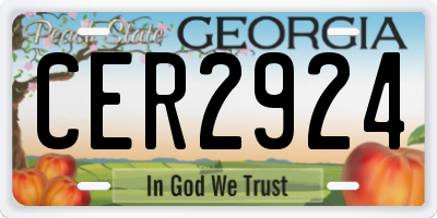 GA license plate CER2924