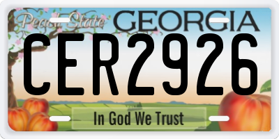 GA license plate CER2926