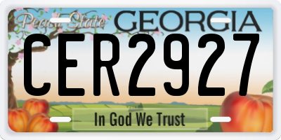 GA license plate CER2927
