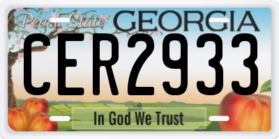 GA license plate CER2933