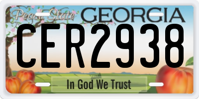 GA license plate CER2938