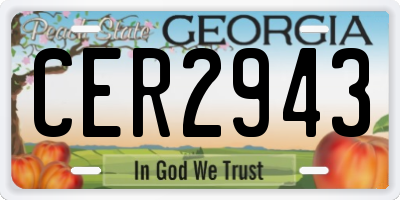 GA license plate CER2943