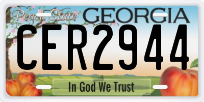 GA license plate CER2944