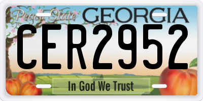 GA license plate CER2952