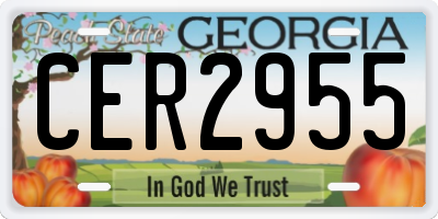 GA license plate CER2955
