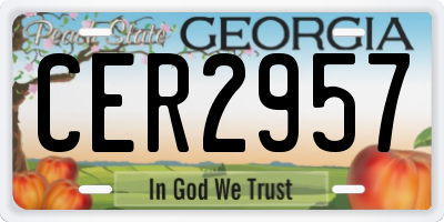 GA license plate CER2957