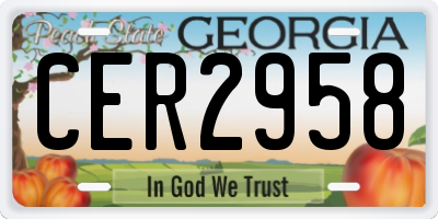 GA license plate CER2958