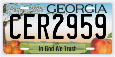 GA license plate CER2959