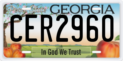 GA license plate CER2960