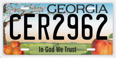 GA license plate CER2962
