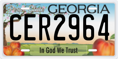 GA license plate CER2964