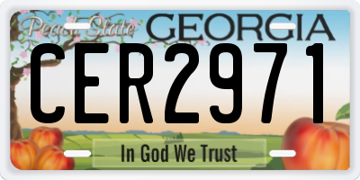 GA license plate CER2971
