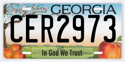 GA license plate CER2973