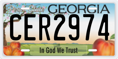 GA license plate CER2974