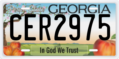 GA license plate CER2975