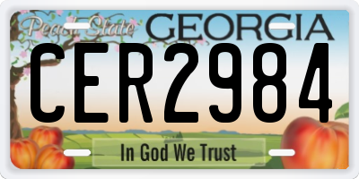 GA license plate CER2984