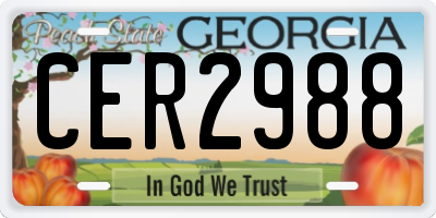 GA license plate CER2988