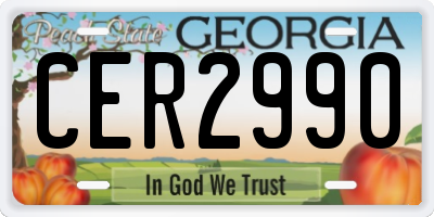 GA license plate CER2990