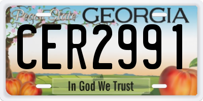 GA license plate CER2991