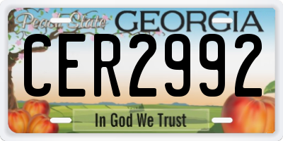 GA license plate CER2992