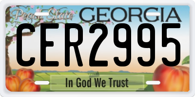 GA license plate CER2995