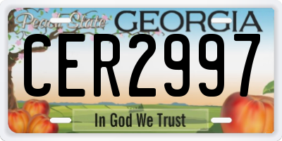 GA license plate CER2997